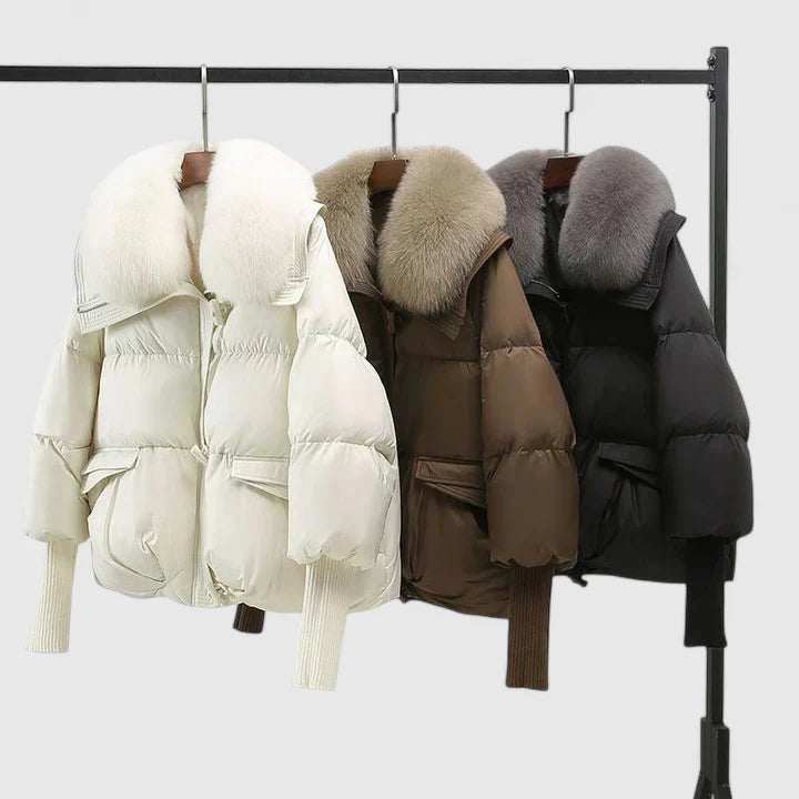 ALICJA | Wygodna Kurtka z Puszystym Kołnierzem