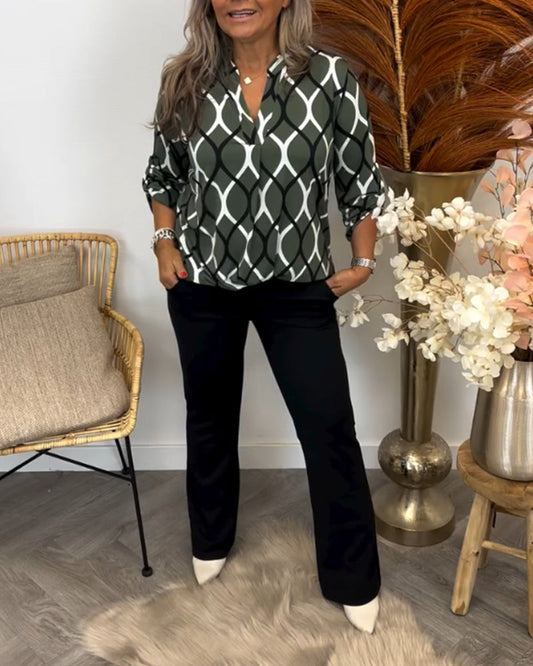 NORAS | Bluzka z Graficznym Wzorem