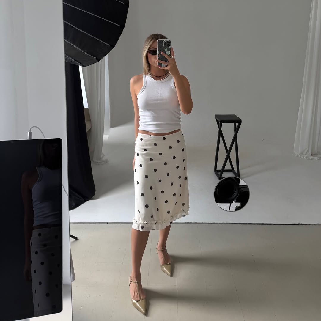 AMIRA | Spódnica Midi - Kropki