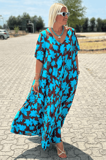 AMPARO | Elegancka luźna sukienka maskująca brzuch