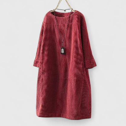 BARBARA | Ciepła Sukienka Midi na Jesień i Zimę