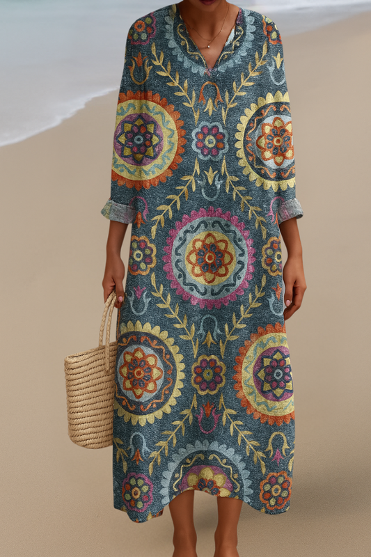 SOFIE | Sukienka Maxi Mandala – Promień Radości w Boho-elegancji