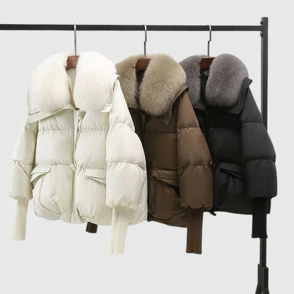 ALICJA | Wygodna Kurtka z Puszystym Kołnierzem