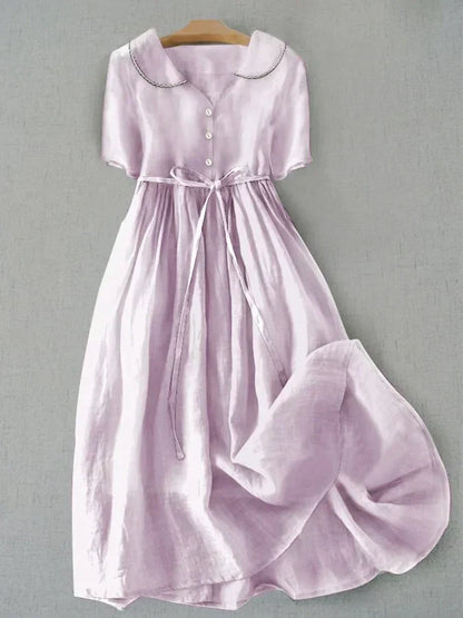 ROSAH | Elegancka Sukienka z Bawełny i Lnu