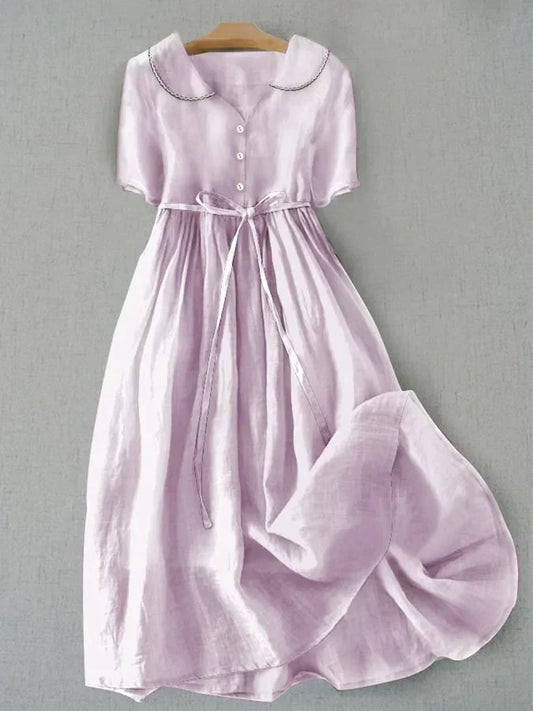 ROSAH | Elegancka Sukienka z Bawełny i Lnu