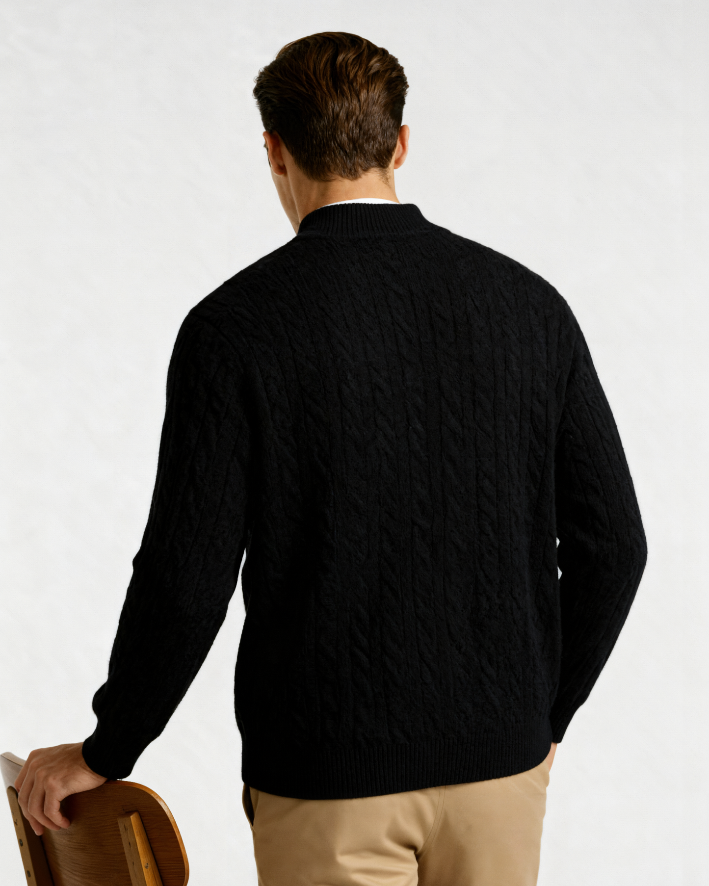100% Cashmere Woven Half Zip